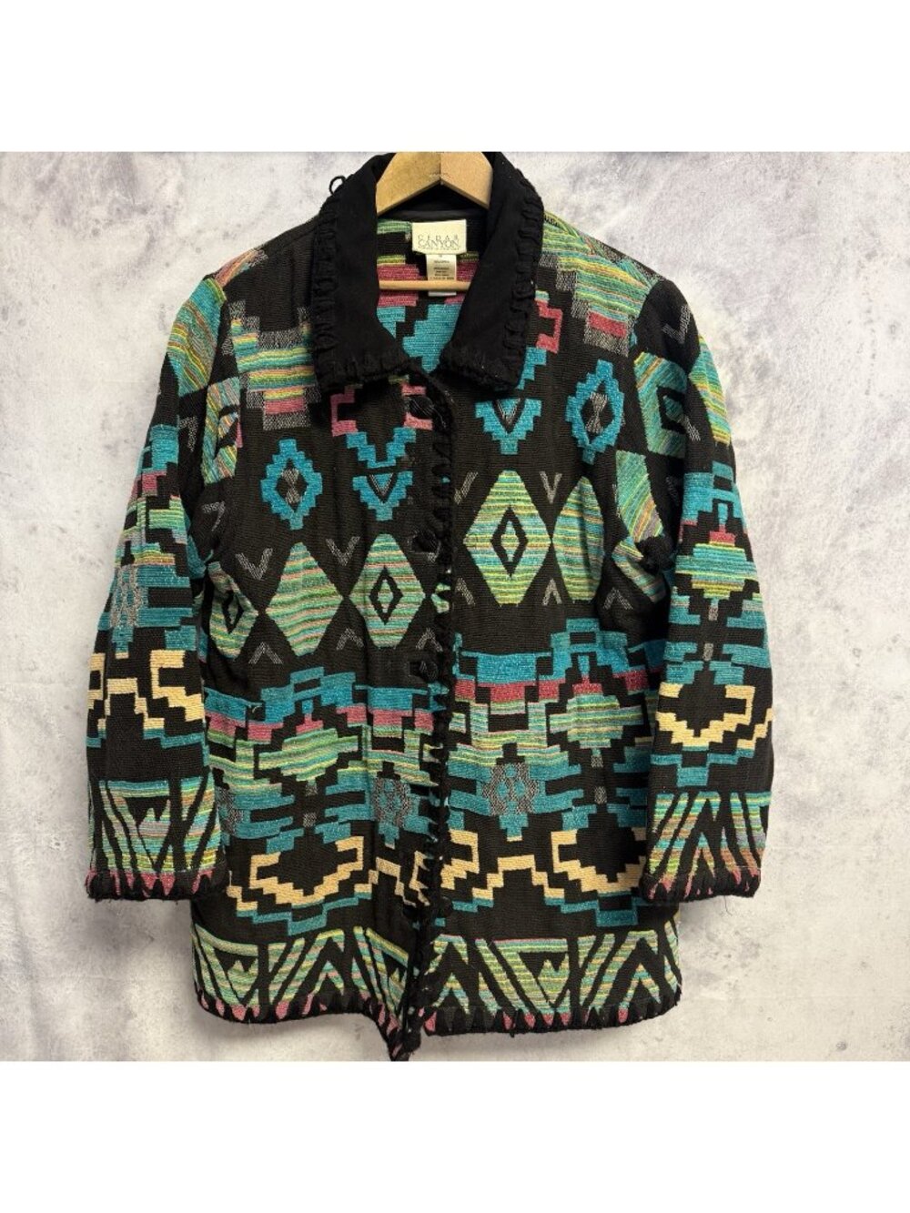 Vintage Cedar Canyon Womens Jacket Size Medium Aztec Southwestern Tapestry